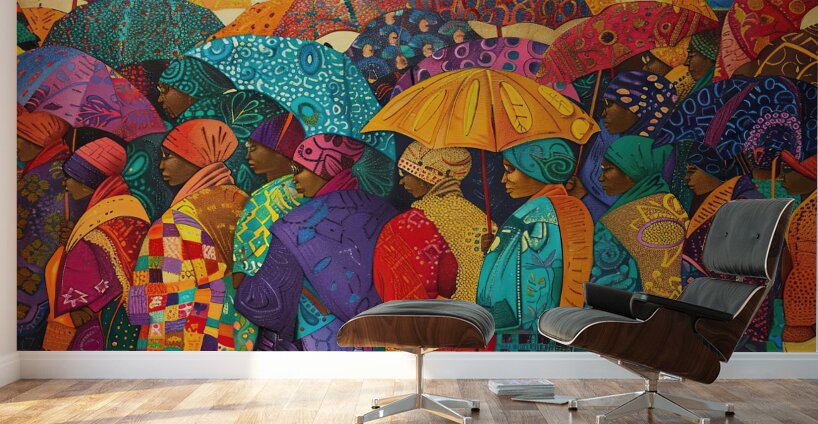 Beneath a Sea of Umbrellas 5H2N9Z 60 Wall Murals