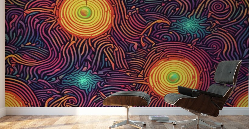 Graphic Design Psychedelic Wall Murals