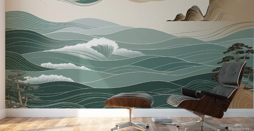 Waves of Tranquility: A Timeless Flow Wall Murals