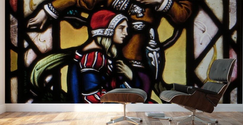 Antique Stainglass  Window Wall Murals