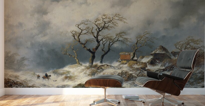 Holländische Winterlandschaft [Schneewehen] [1870] by Remigius Adrianus van Haanen [1812–1894] Wall Murals