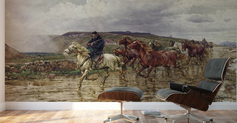 Bringing In The Horses by Henry Enrico Coleman [1846–1911] Wall Murals