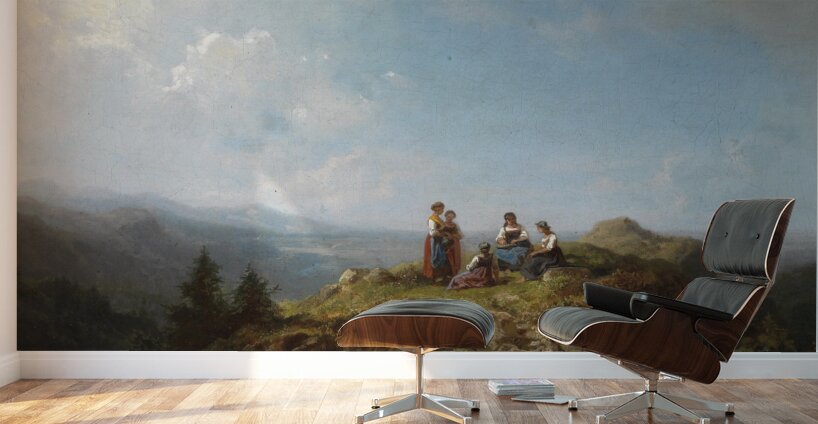 Dirndln auf der Alm by Carl Spitzweg [1808–1880] Wall Murals