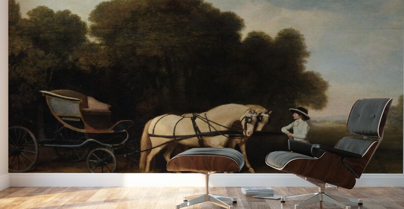 Phaeton with a pair of cream ponies and a stable–lad [between 1780 and 1784] by George Stubbs [1724–1806] Wall Murals