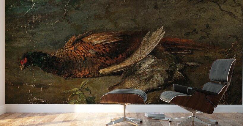 Stillleben mit Fasan und Schnepfe by Carl Spitzweg [1808–1880] Wall Murals