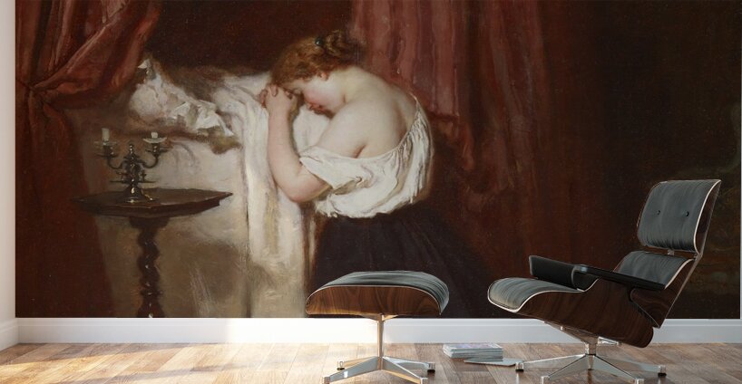 Evening Prayer [1863–1864] by Antoine–Émile Plassan [1817–1903] Wall Murals