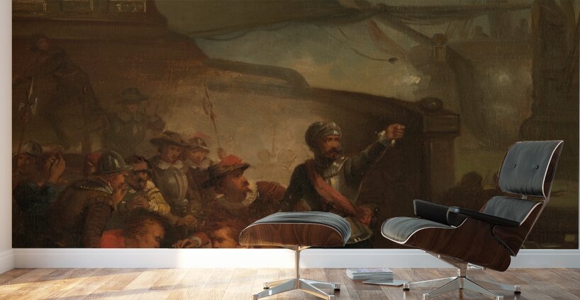 Maarten Harpertsz. Tromp sneuvelt. Anno 1653 [1860] by Paul Tetar van Elven [1832–1896] Wall Murals