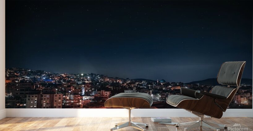 Panoramic night view of the city Wall Murals