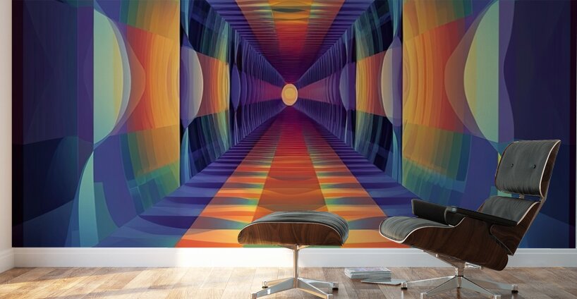 Chromatic Corridor NV9H7B 60 Wall Murals