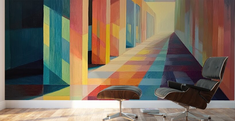 Chromatic Corridor NV93HJ 61 Wall Murals