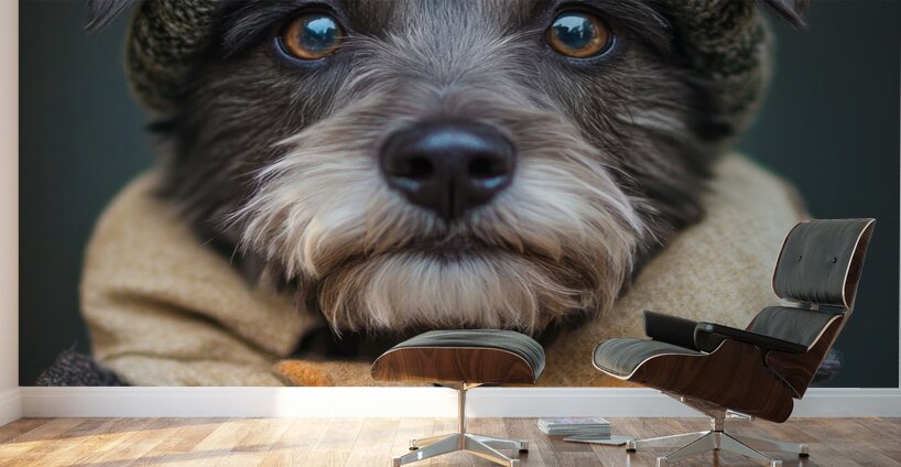 Winter Wanderer Dog - Canine Chic Wall Murals