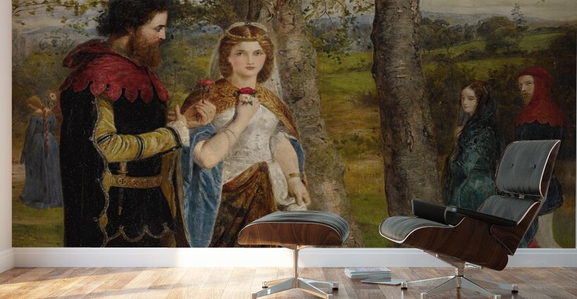 Sir Launcelot And Queen Guinevere by James Archer [1822–1904] Wall Murals