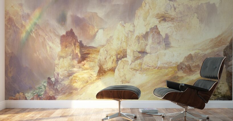Rainbow Over The Grand Canyon Of The Yellowstone [1900] by Thomas Moran [1837–1926] Wall Murals