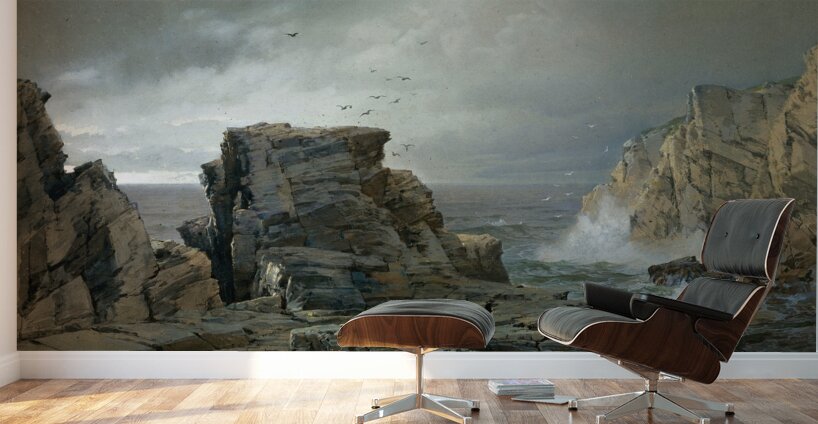 A Rocky Coast [1877] by William Trost Richards [1833–1905] Wall Murals