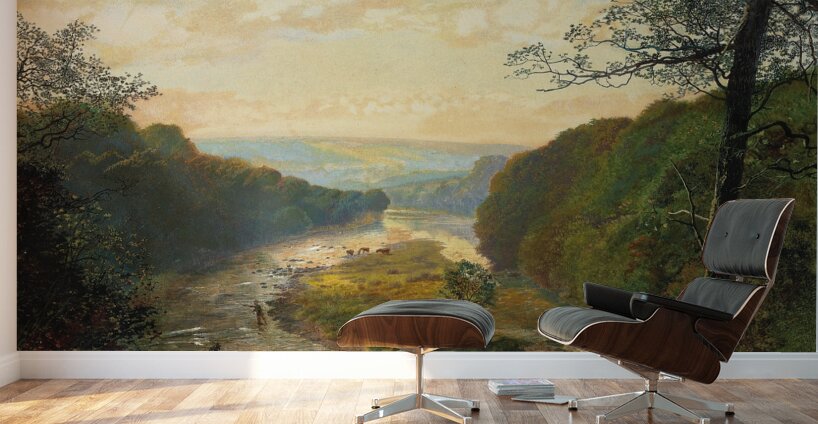 The Wharfe valley. With Barden Tower beyond [1870s] by John Atkinson Grimshaw [1836–1893] Wall Murals