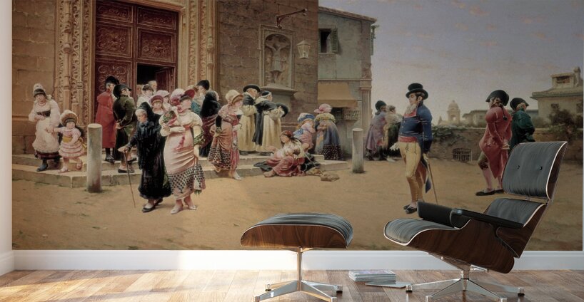 Leaving Church by Germán Álvarez Algeciras [1848–c. 1912] Wall Murals