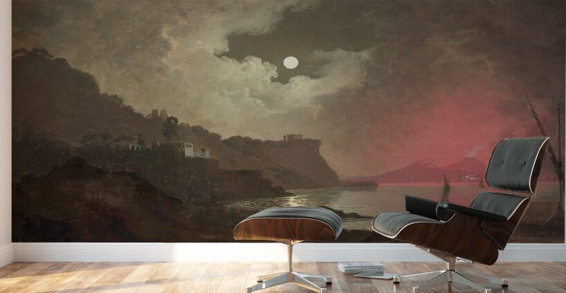 A view of Vesuvius from Posillipo. Naples by Joseph Wright of Derby [1734–1797] Wall Murals