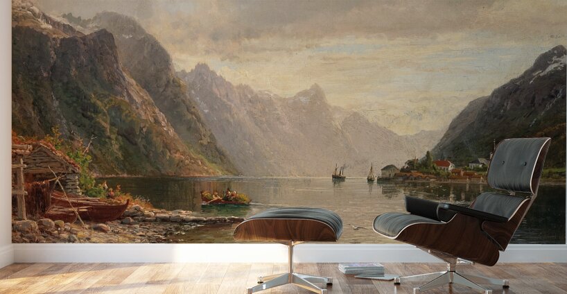 Fjordlandschaft [1891] by Anders Askevold [1834–1900] Wall Murals