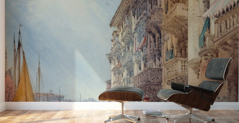 A Gondola on the Grand Canal. Venice [1866] by William Callow [1812–1908] Wall Murals