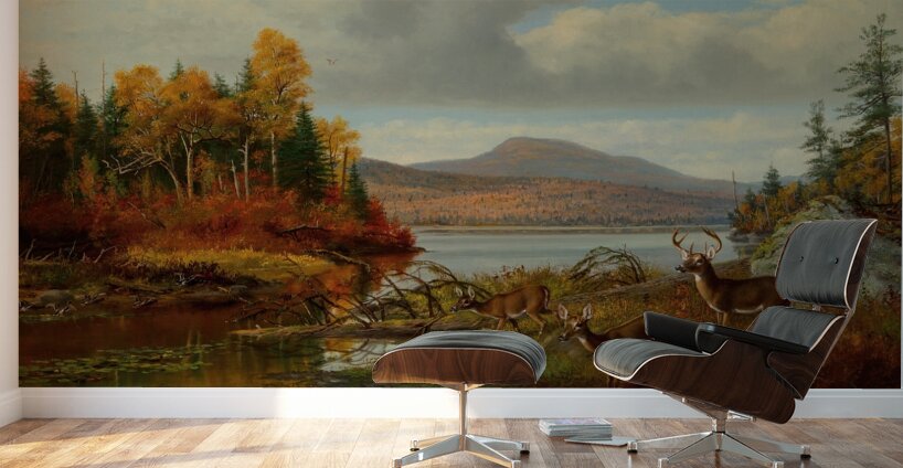 Late Autumn. Long Lake. Hamilton Co.. New York. Adirondacks [1881] by Arthur Fitzwilliam Tait [1819–1905] Wall Murals