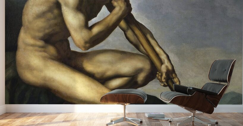 Nude Warrior with a Spear [c. 1816] by Théodore Géricault [1791–1824] Wall Murals