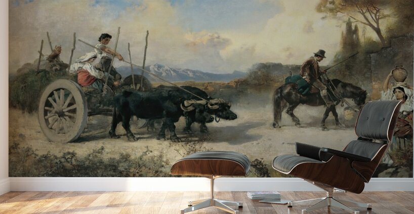 The watering place by Anton Romako [1832–1889] Wall Murals