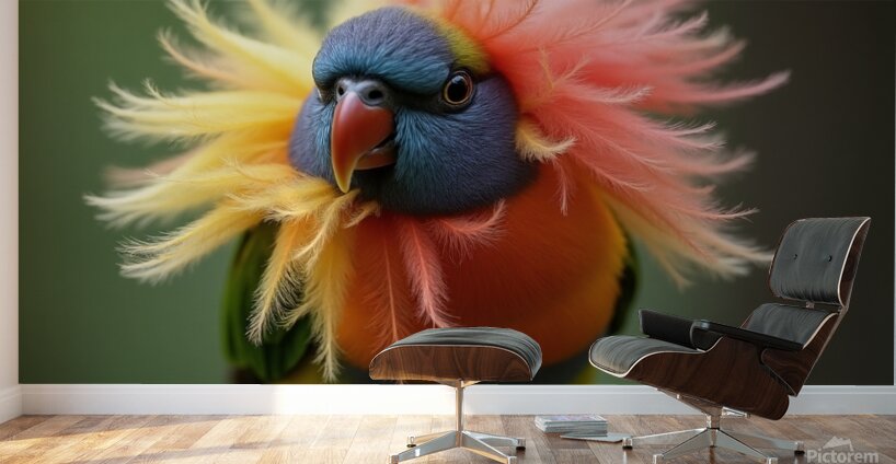  small parrot perched on a branch  Wall Murals