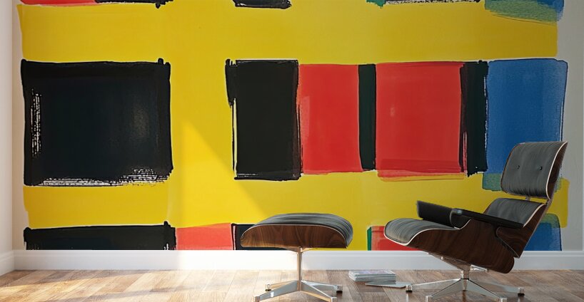 Chromatic Grid Interplay 7P3HK2 65 Wall Murals