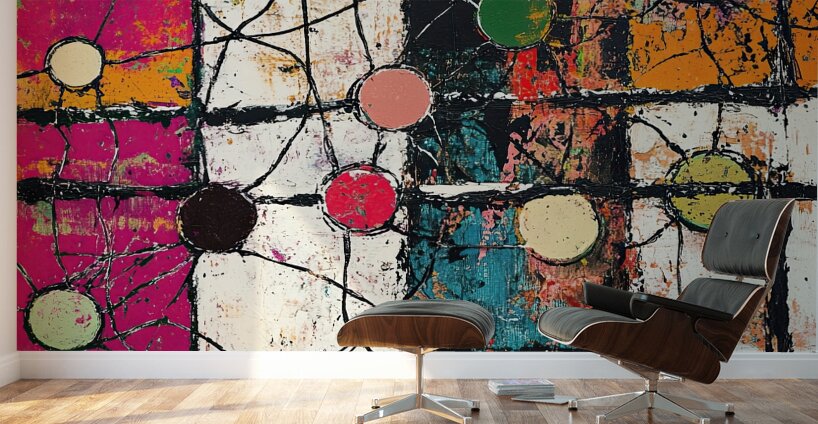Chromatic Grid Interplay 92HJ8 55 Wall Murals