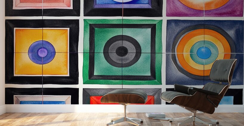 Chromatic Grid Study 29H3N8 52 Wall Murals