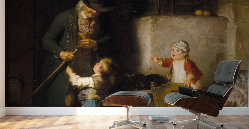 Der Besuch des Großvaters by Friedrich Ortlieb [1839–1909] Wall Murals