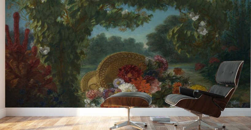 Basket of Flowers [1848–49] by Eugène Delacroix [1798–1863] Wall Murals