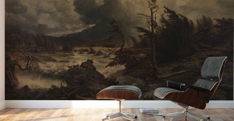 Gewittersturm im Hochgebirge [1858] by Albert Zimmermann [1808–1888] Wall Murals