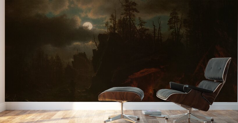 The Trappers’ Camp [1861] by Albert Bierstadt [1830–1902] Wall Murals