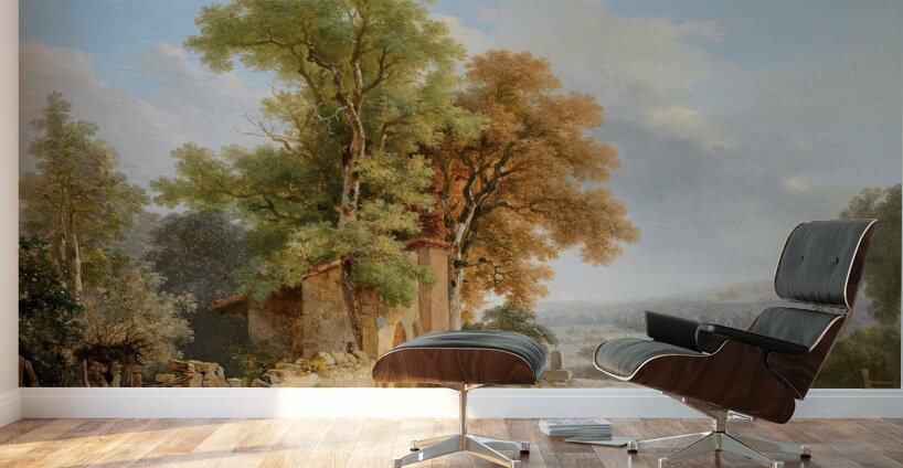 Wäscherinnen vor weiter Landschaft by Wolfgang Adam Töpffer [1766–1847] Wall Murals