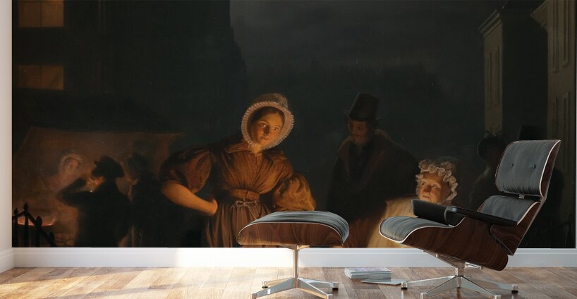Night market in Rotterdam by Petrus van Schendel [1806–1870] Wall Murals