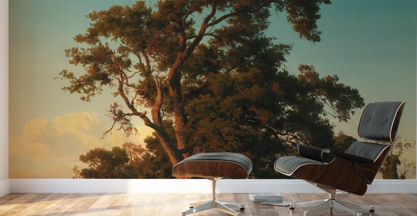 A majestic tree in the evening light by Oswald Achenbach [1827–1905] Wall Murals