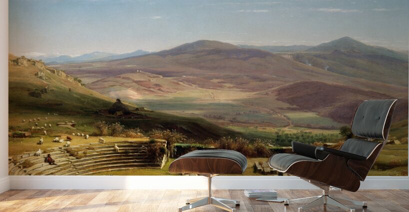 The Amphitheatre of Tusculum and Albano Mountains. Rome [1860] by Worthington Whittredge [1820–1910] Wall Murals