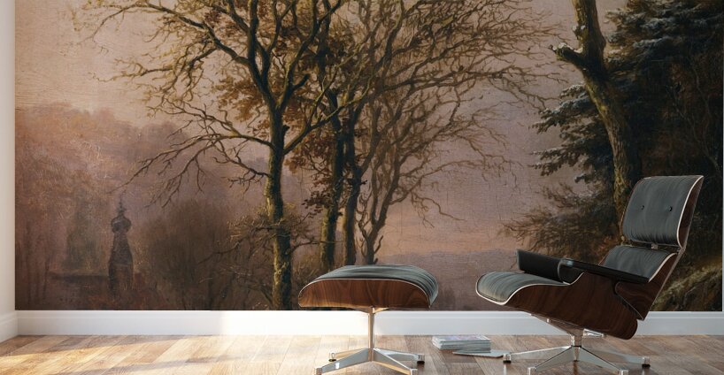 Figures on a winter road [1849] by Barend Cornelis Koekkoek [1803–1862] Wall Murals