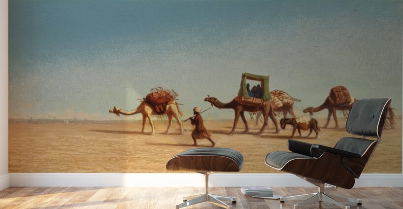 A Family Crossing The Desert by Charles Théodore Frère [1814–1888] Wall Murals