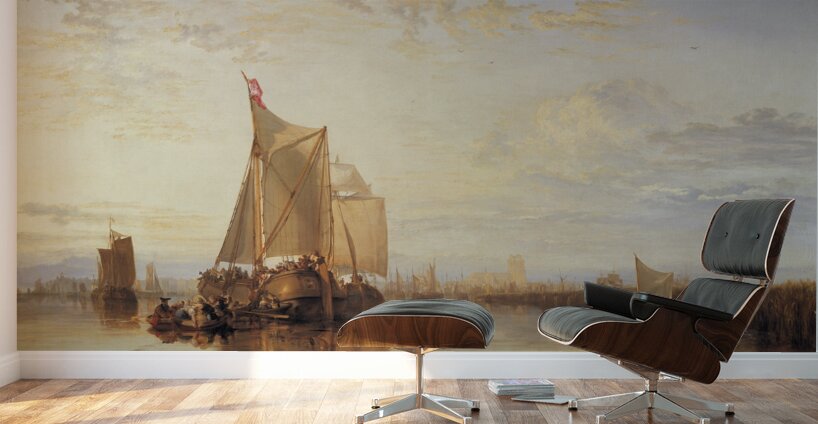Dort or Dordrecht– The Dort Packet–Boat from Rotterdam Becalmed [1818] by Joseph Mallord William Turner [1775–1851] Wall Murals