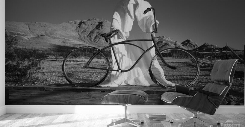 Share the Road - Ghost and bicycle in Rhyolite Nevada Wall Murals