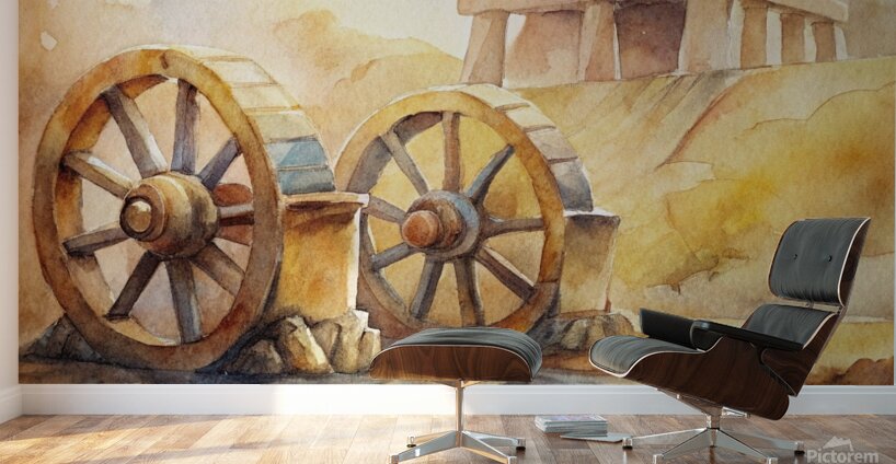 ancient egyptian waterwheels 1 Wall Murals