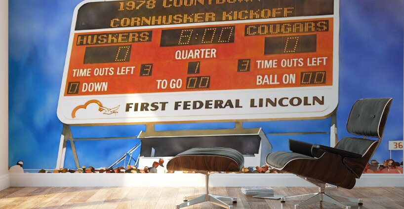 1977-78 Nebraska Cornhuskers Scoreboard Art Wall Murals