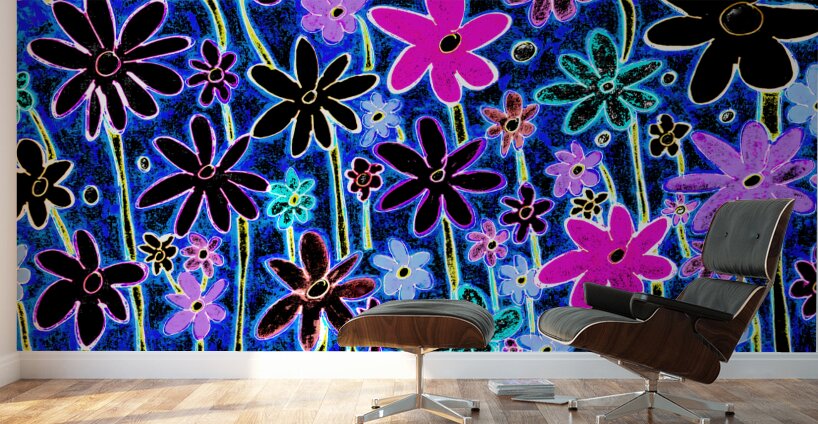 Abstract Garden At Night Wall Murals