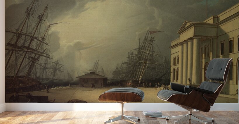 The Custom House at Greenock. Scotland [1828] by Robert Salmon [1775–1845] Wall Murals