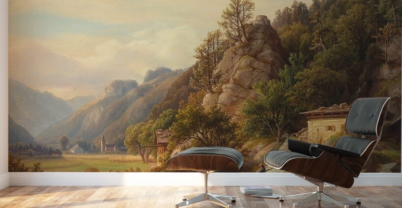 Partie Bey Frohnwies Am Wege Von Lofer Nach Salfelden Im Pinzgau by Anton Schiffer [1811–1876] Wall Murals