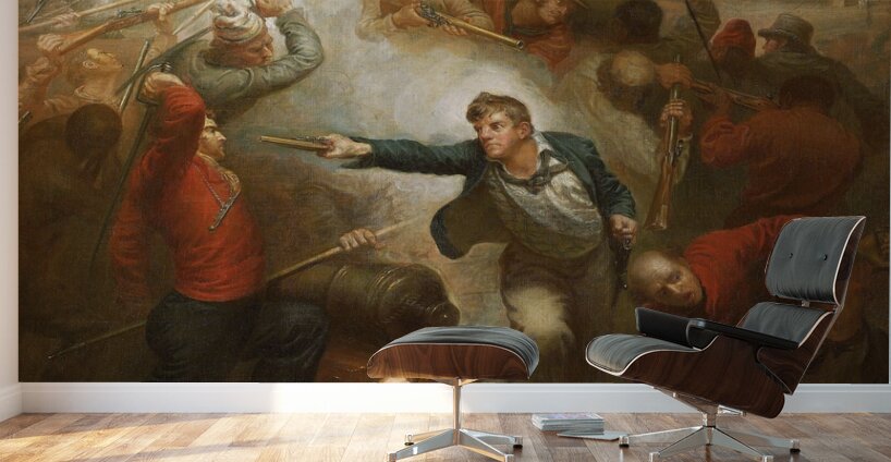 Captain William Rogers capturing the ‘Jeune Richard’. 1 October 1807 [1808] by Samuel Drummond [1766–1844] Wall Murals