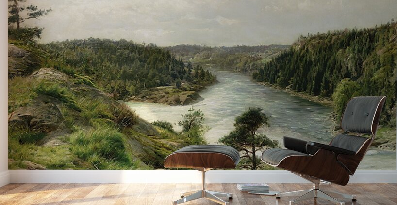 Troldhattens Fald Set Fra Hotel Udsigten [1897] by Peder Mørk Mønsted [Danish . 1859–1941] Wall Murals