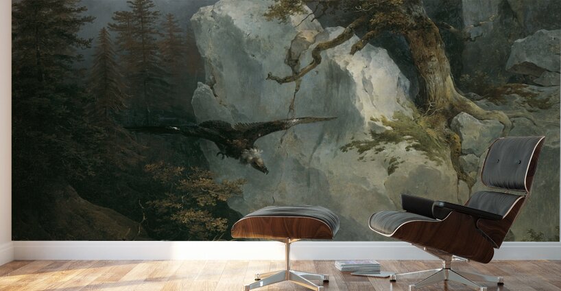 Ein Geier auf verendetem Hirsch [1832] by Friedrich August Matthias Gauermann [1807–1862] Wall Murals